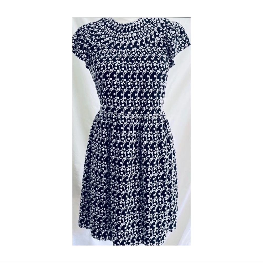 NWT Loft Lined Black White A-line Dress Size XS